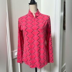 IBKUL Shirt Pink Mesh Horsebit Equestrian UPF 50+